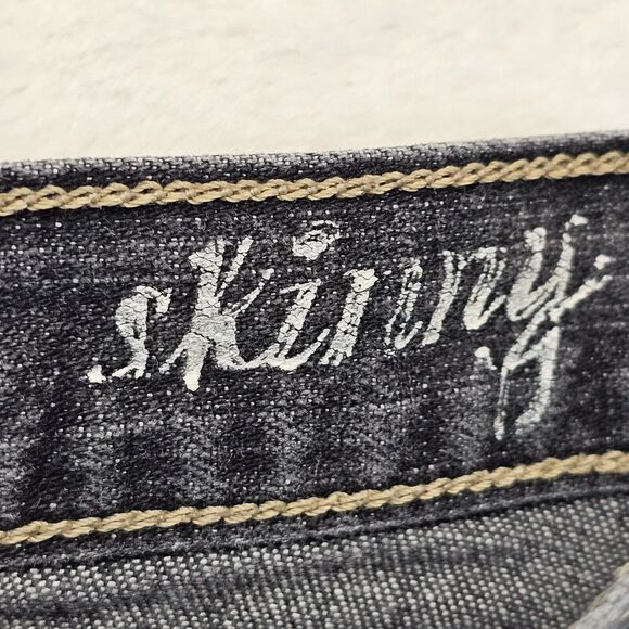 Calvin Klein Skinny Stretch Jeans Pockets Black Washed Denim Womens Sz 6 (31x30) - Picture 7 of 14